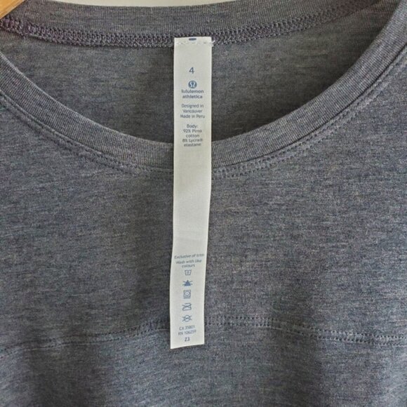 Lululemon Acadia Long Sleeve Heathered Pitch Grey Top Size 4 - Picture 5 of 6
